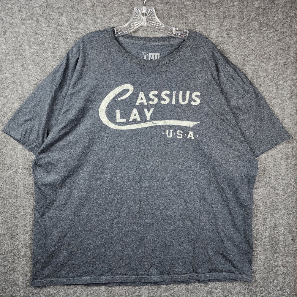 Ali Cassius Clay USA T-Shirt Mens 3XL Charcoal Gray Graphic Boxing Tee
